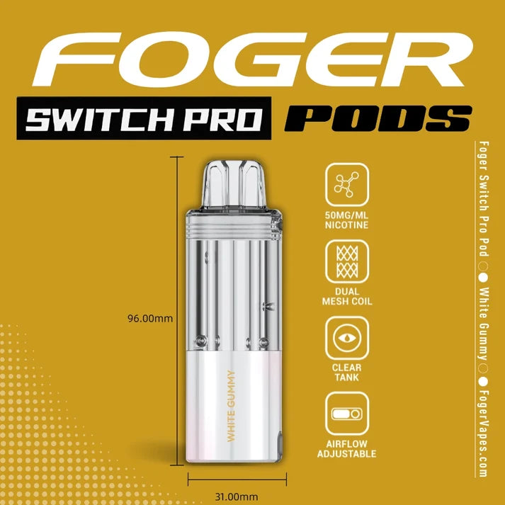 White Gummy Foger Switch Pro Pod 30K Puffs